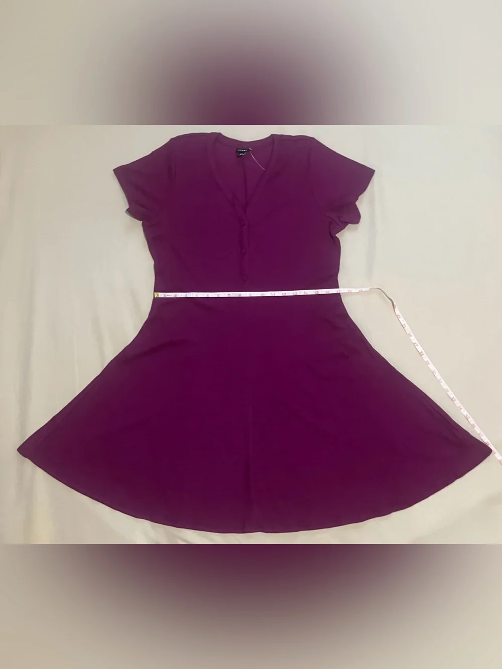 Torrid Plum Caspia Ribbed Henley Mini Dress Size 00 (10) NWT - Picture 7 of 9